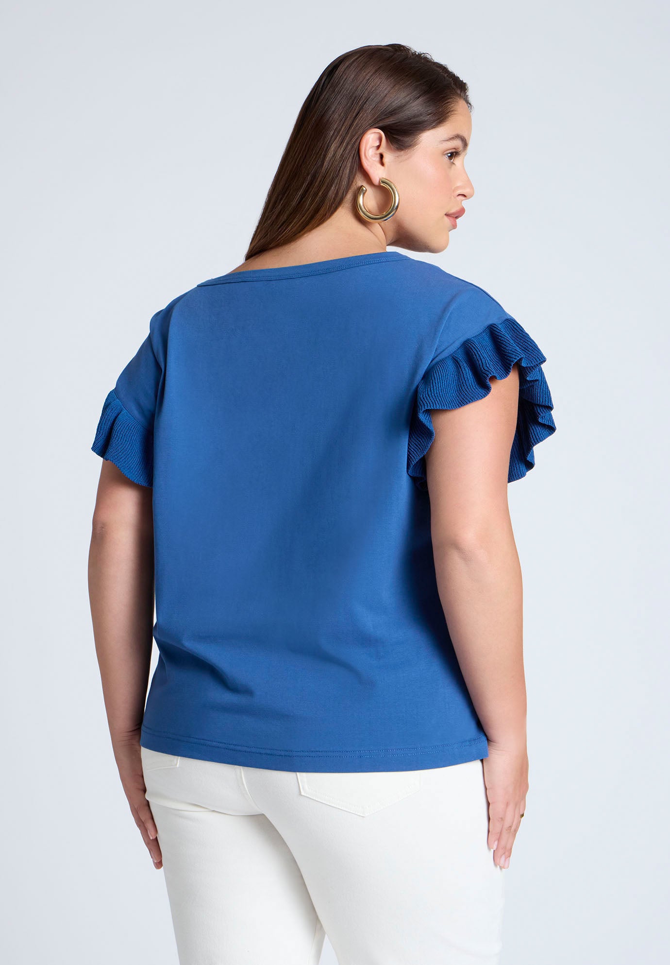 Ruffle Sleeve Tee image number 1
