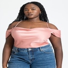 Off The Shoulder Cowl Neck Blouse image number null