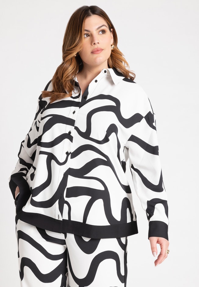 Stripe Detail Printed Top image number null