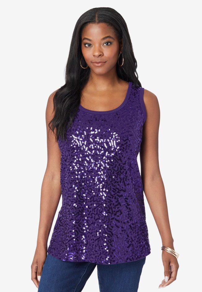 Sequin-Panelled Tank & Cardigan Set image number 3
