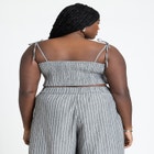 Elastic Striped Crop Top image number null