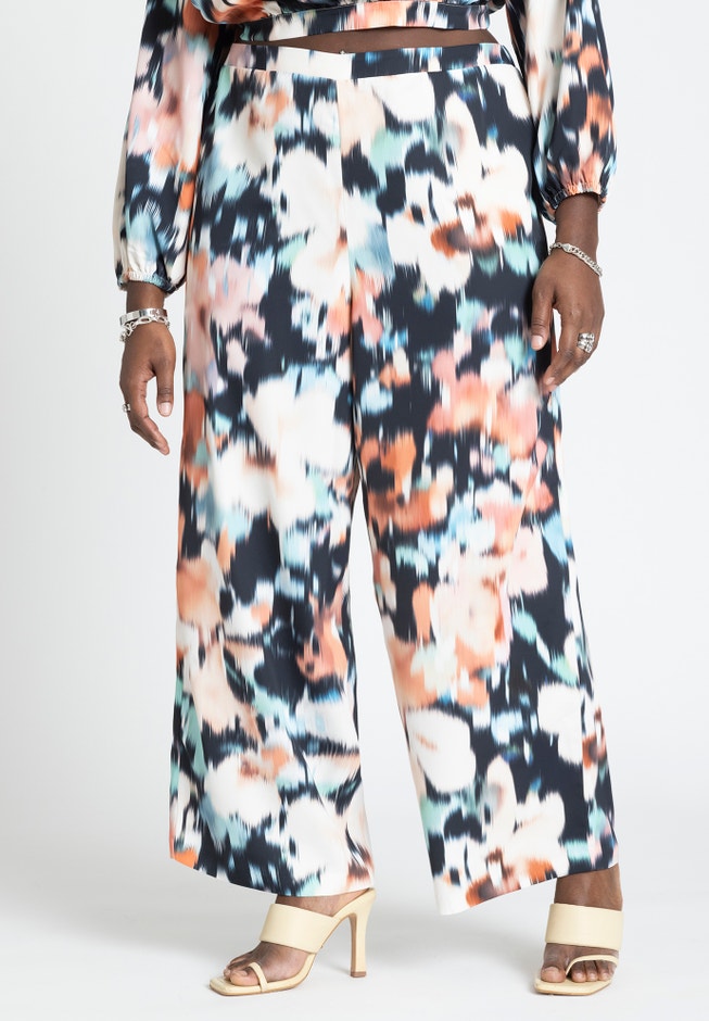 Pull On Printed Wide Leg Pant image number 1