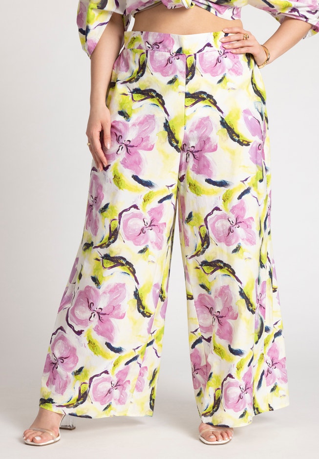 Wide Leg Printed Pant image number null
