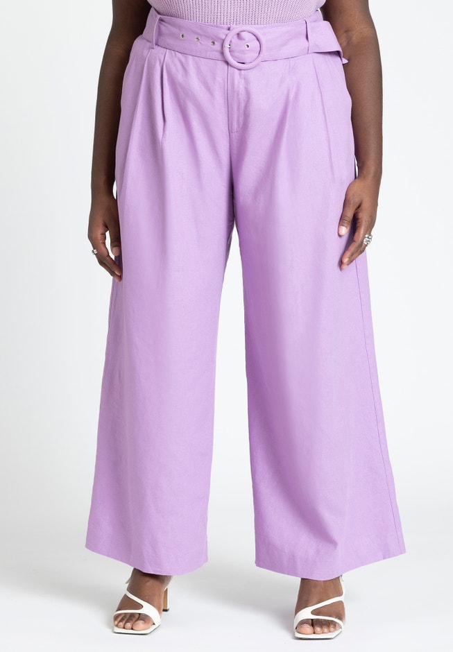 Pleat Detail Pant With Belt image number 1