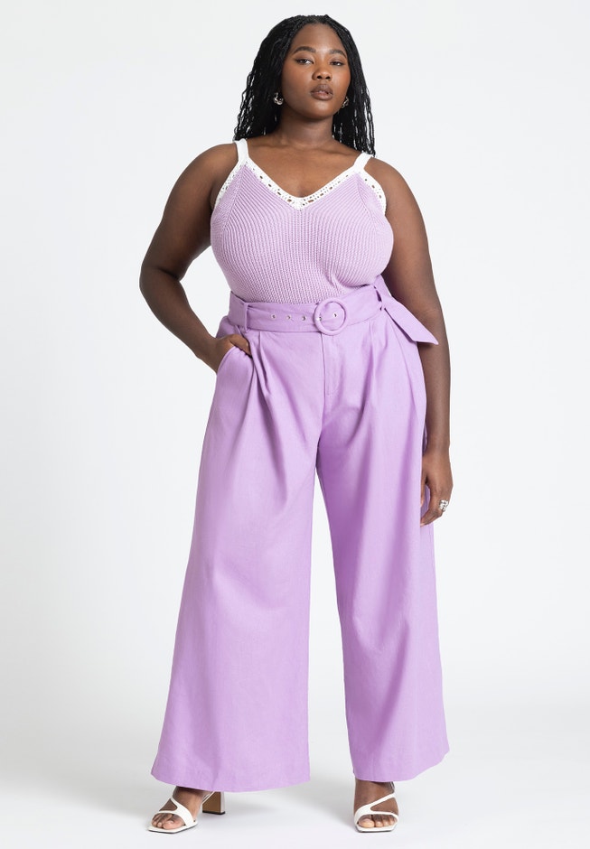 Pleat Detail Pant With Belt image number 0