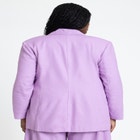 Oversized Strong Shoulder Linen Blazer image number null