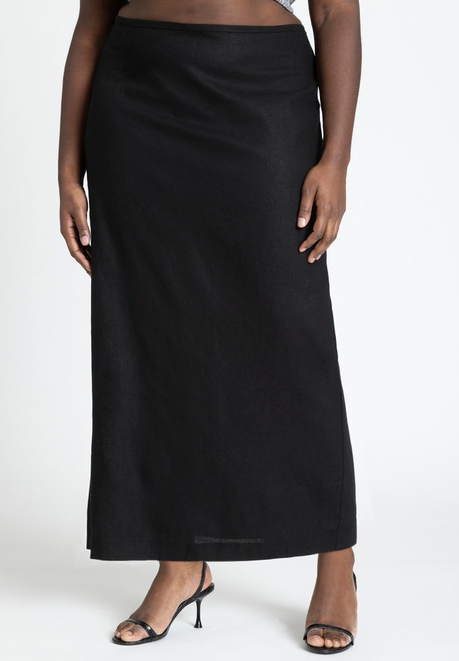 Linen Column Skirt image number 1