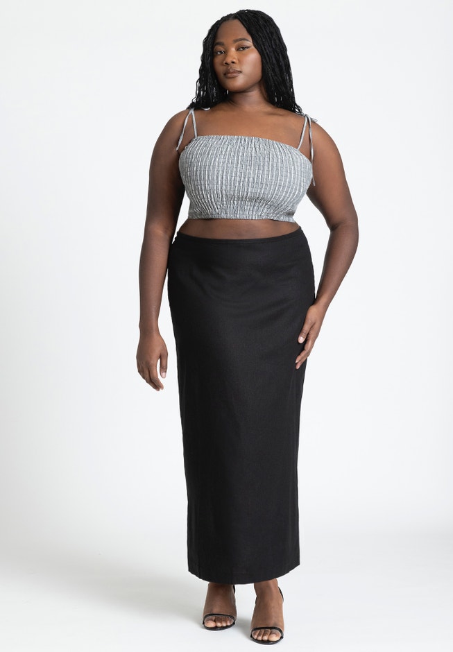 Linen Column Skirt image number 0