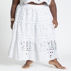 Eyelet Tiered Maxi Skirt image number null