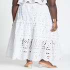 Eyelet Tiered Maxi Skirt image number null