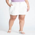 Fashion Pleated Shorts W/ Elastic Waistband image number null