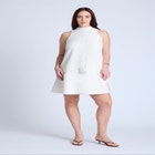 Mock Neck Belted Mini Dress image number null