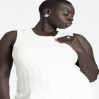 Bustier Stitch Crop Sweater Top image number null