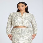 Sequin Cropped Cardigan image number null