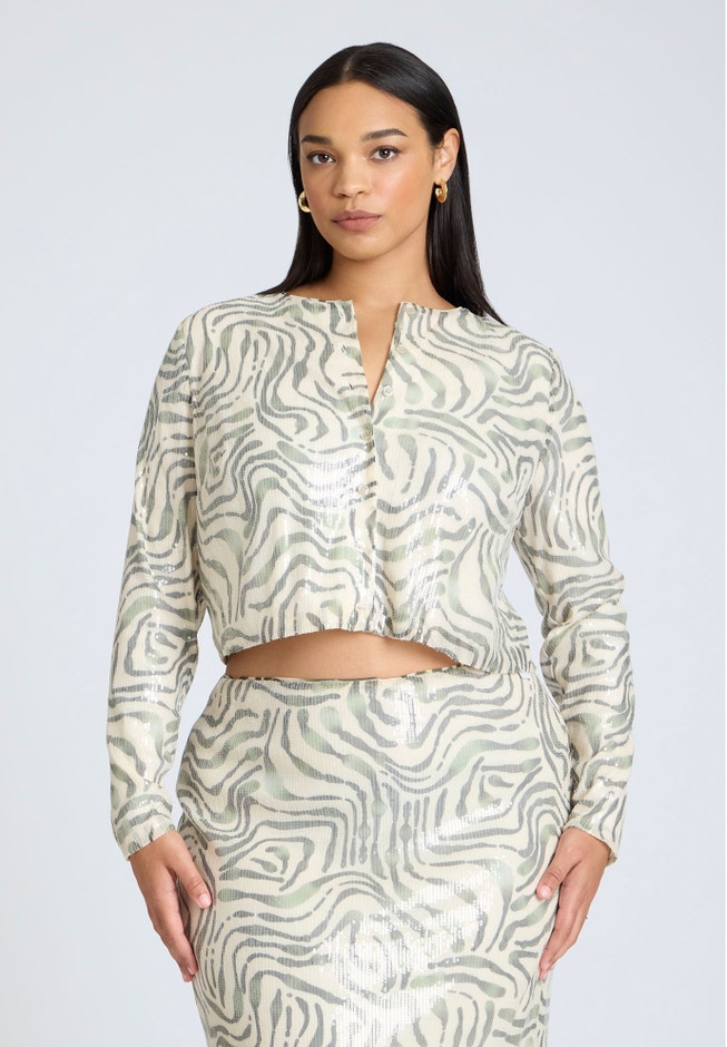 Sequin Cropped Cardigan image number 1