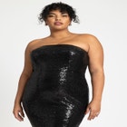 Tulle Flounce Sequin Column Dress image number null