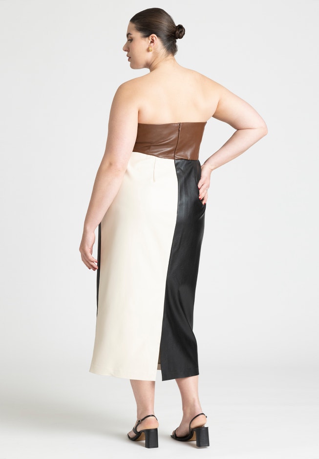 Leather Colorblocked Dress image number 1