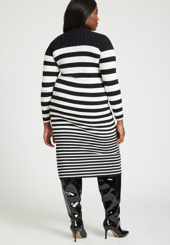 Preppy Striped Sweater Dress image number 1