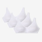 3-Pack Front-Close Cotton Wireless Bra image number null