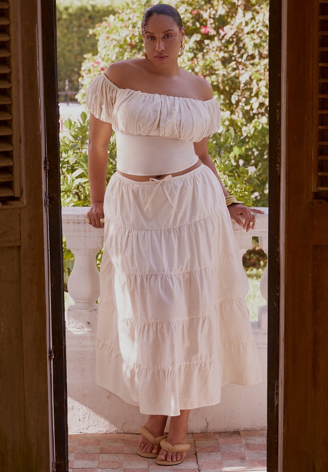 Tiered Maxi Skirt image number null