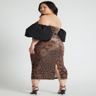 Printed Velvet Dress With Puff Sleeve image number null