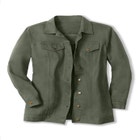 Long Stretch Denim Jean Jacket image number null