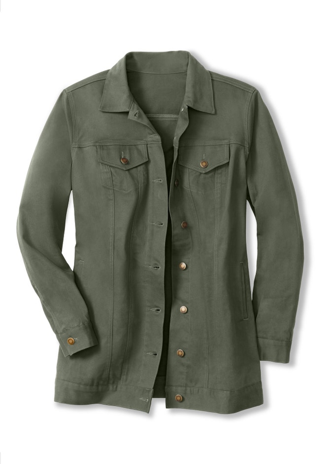 Long Stretch Denim Jean Jacket image number 4