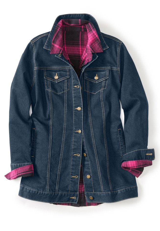 Long Stretch Denim Jean Jacket image number 5