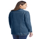 Long Stretch Denim Jean Jacket image number null