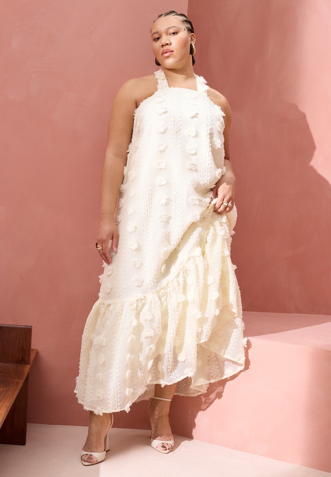 Floral Texture Maxi Dress image number null