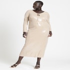 V Neck Sequin Dress image number null