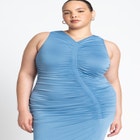 Ruched Dress W Slit image number null