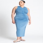 Ruched Dress W Slit image number null