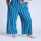 Wide Leg Striped Linen Blend Pant image number null