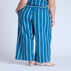 Wide Leg Striped Linen Blend Pant image number null