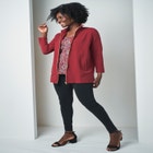 Stretch Cotton Zip Front Hi-Low Jacket image number null