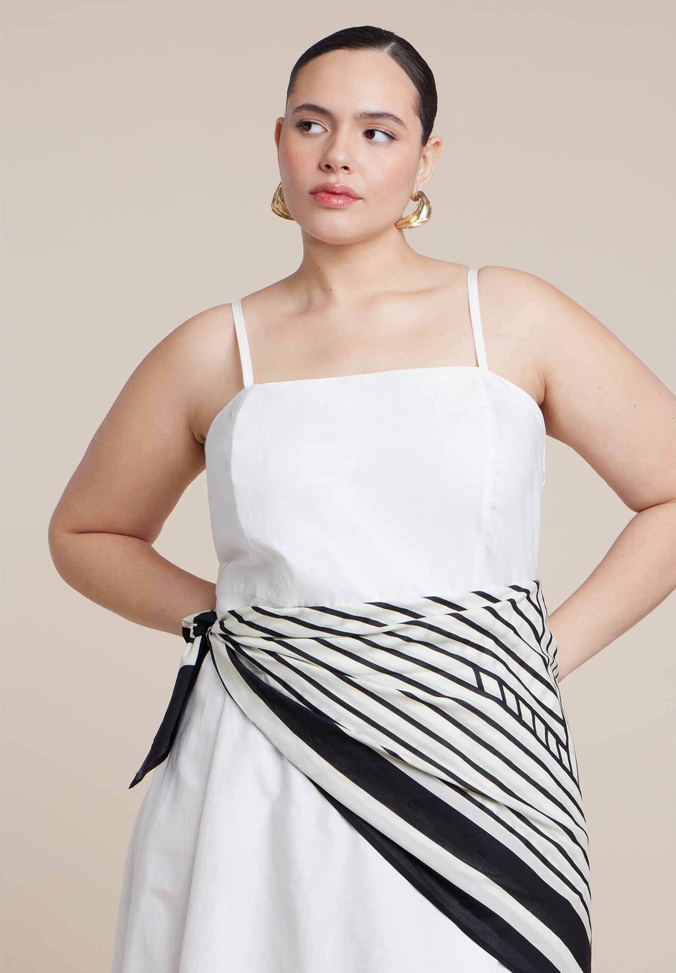 Scarf Detail Midi Dress image number 3