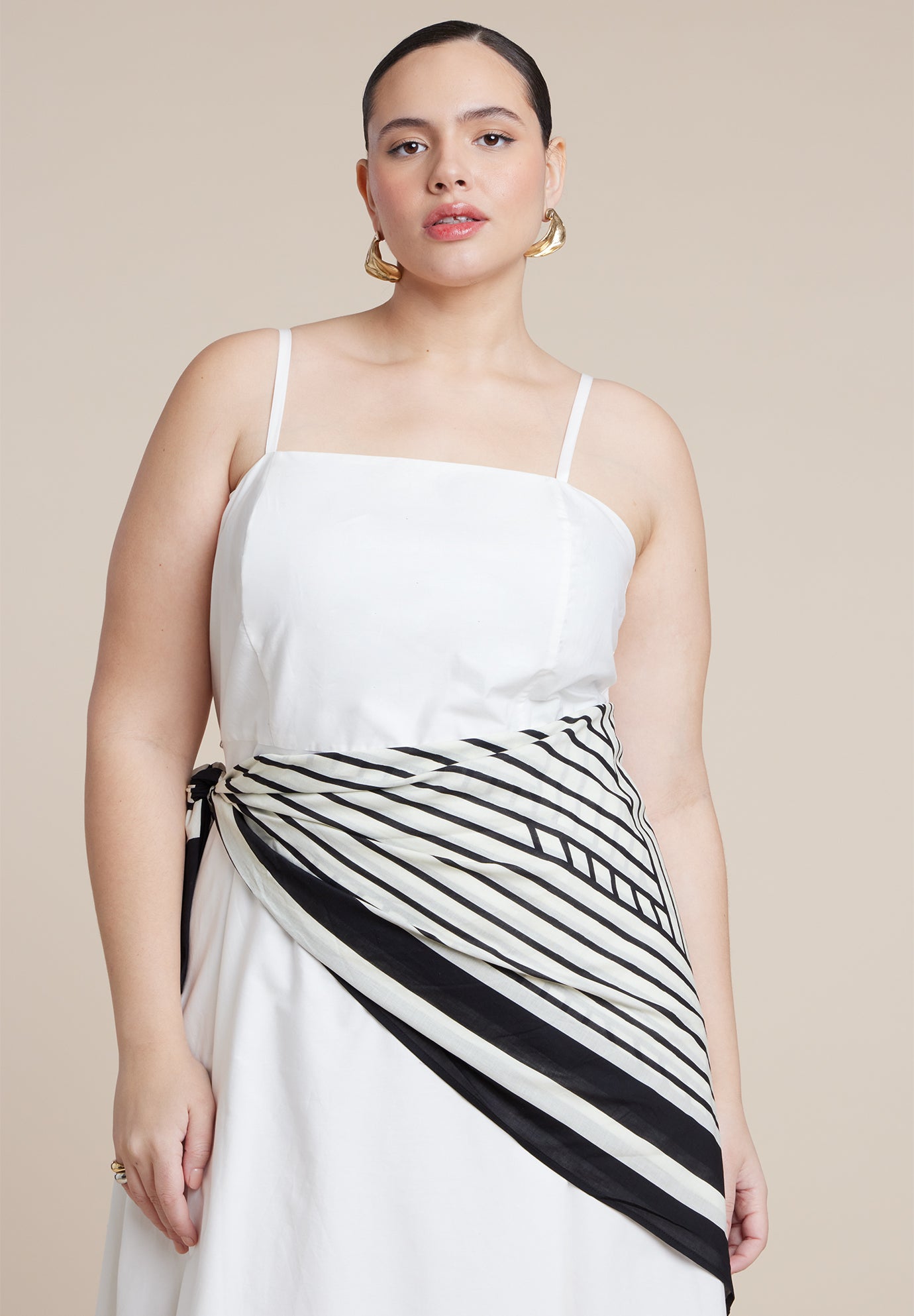 Scarf Detail Midi Dress image number 4