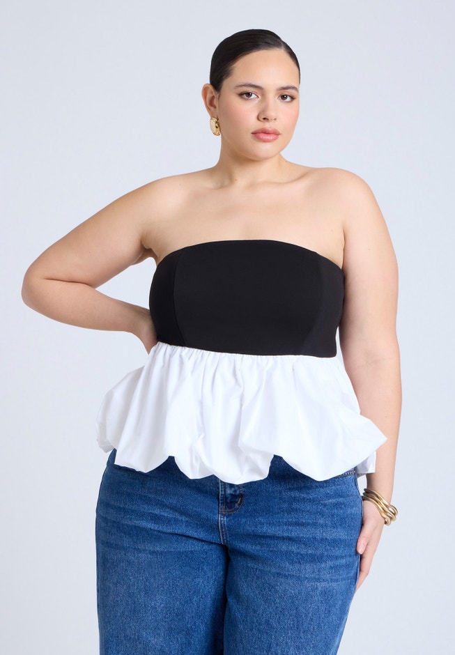 Peplum Tube Top image number null