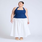  Comfort Stretch Denim Halter Top  image number null