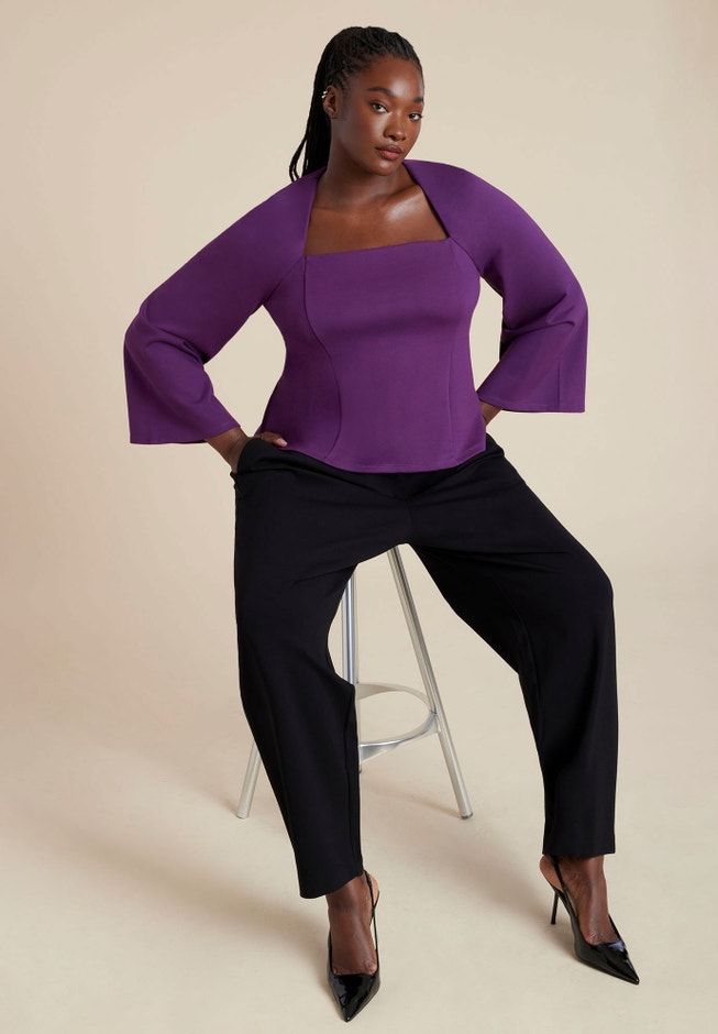 Square Neck Seam Detail Top image number 2