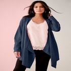 Plus Size Lightweight Handkerchief Hem Cardigan Sweater image number null