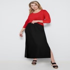Cotton Spandex Pull On A Line Maxi Skirt image number null