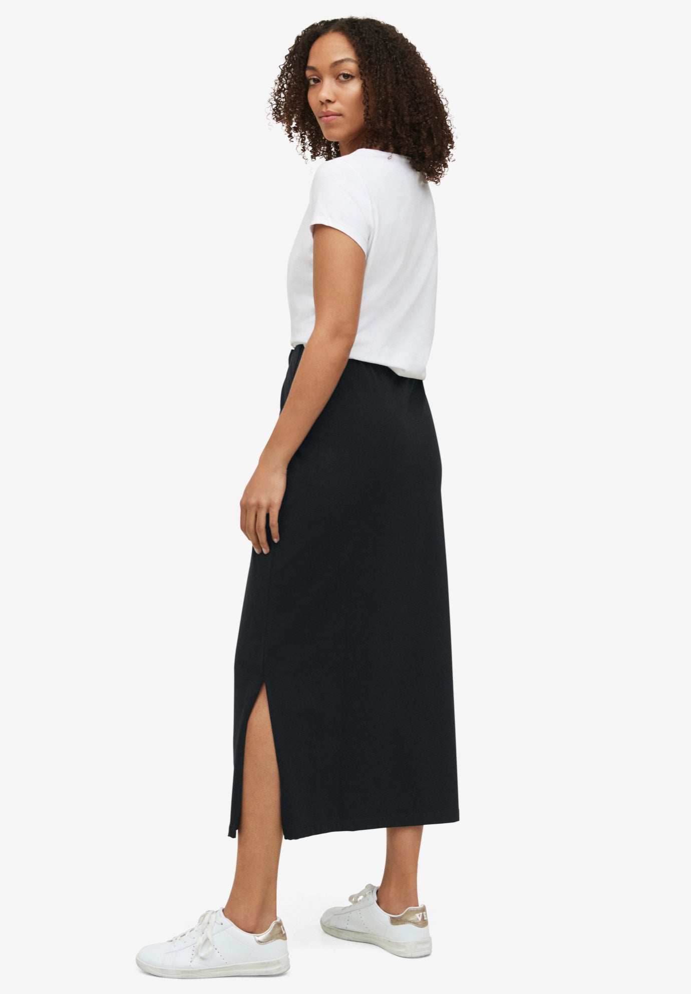 Cotton Spandex Pull On A Line Maxi Skirt image number 1