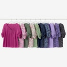 7-Day Three-Quarter Sleeve Pintucked Henley Tunic image number null