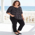 7-Day Three-Quarter Sleeve Pintucked Henley Tunic image number null