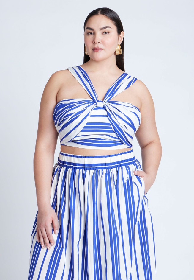 Split Crop Top String Split Strap Crop Top | ELOQUII