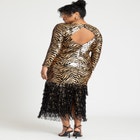 Animal Pattern Sequin Dress image number null