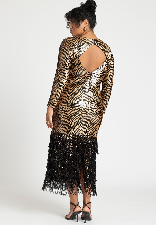 Animal Pattern Sequin Dress image number 2
