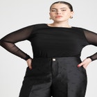 Sheer Sleeve Tee image number null